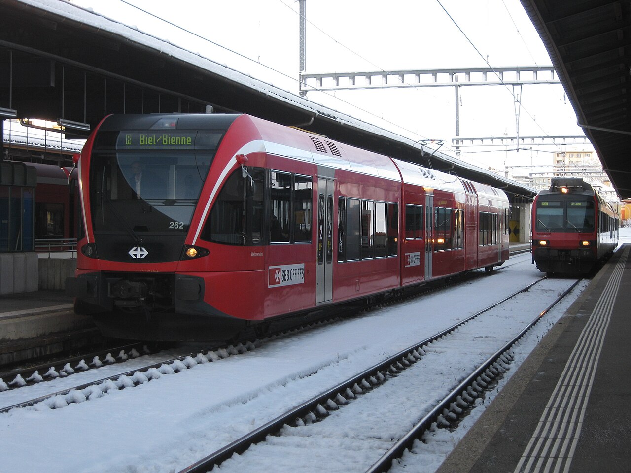 Bahnstrecke Biel/Bienne–La Chaux-de-Fonds – von La Chaux-de-Fonds nach Biel/Bienne